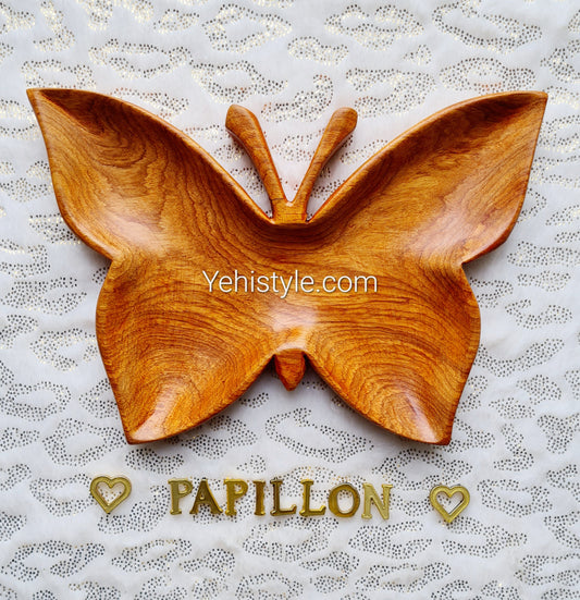 Assiette en bois Papillon pour enfant - Baby Love