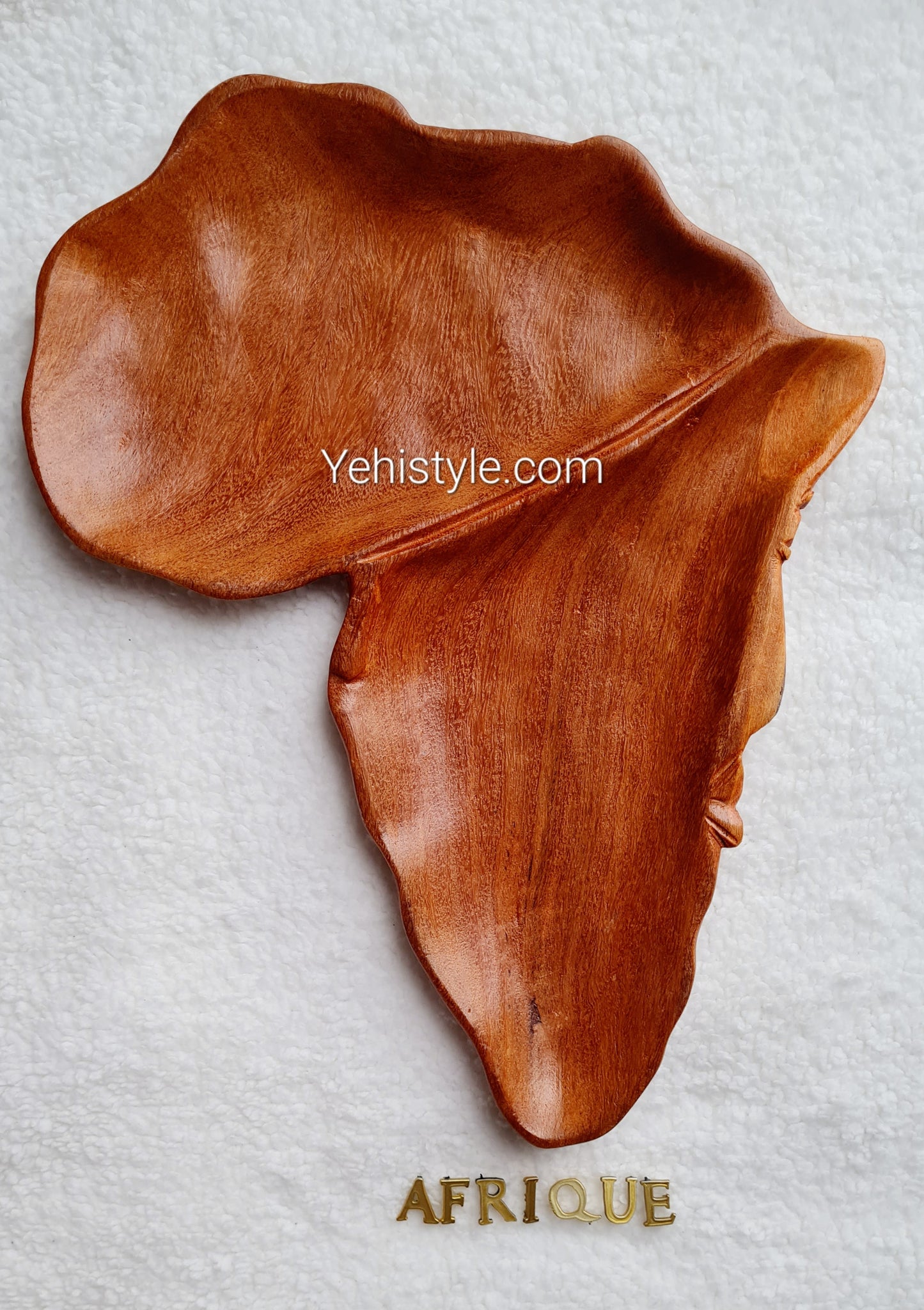Assiette en bois Afrique - Visage Sculpté