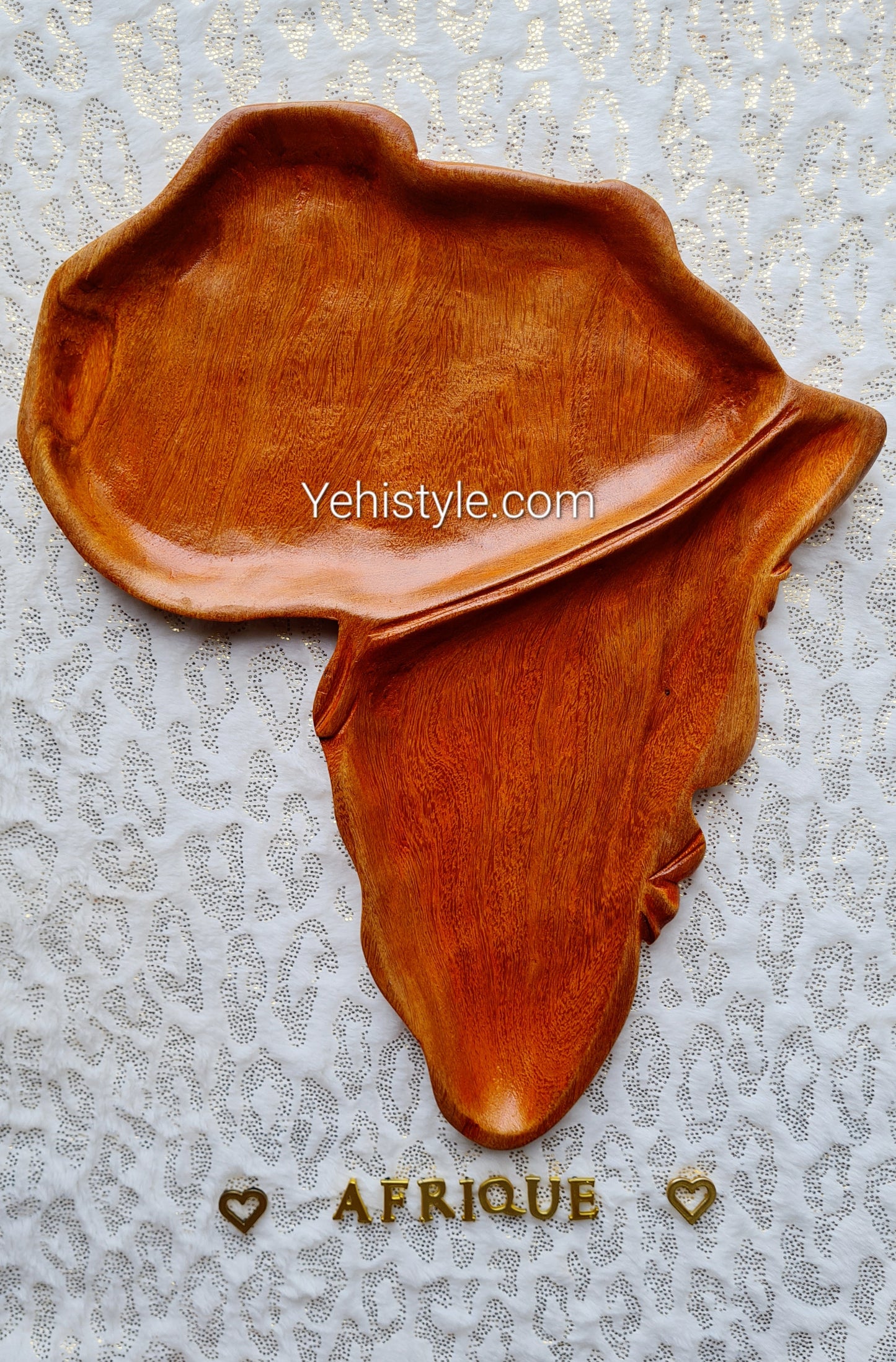 Assiette en bois Afrique - Visage Sculpté