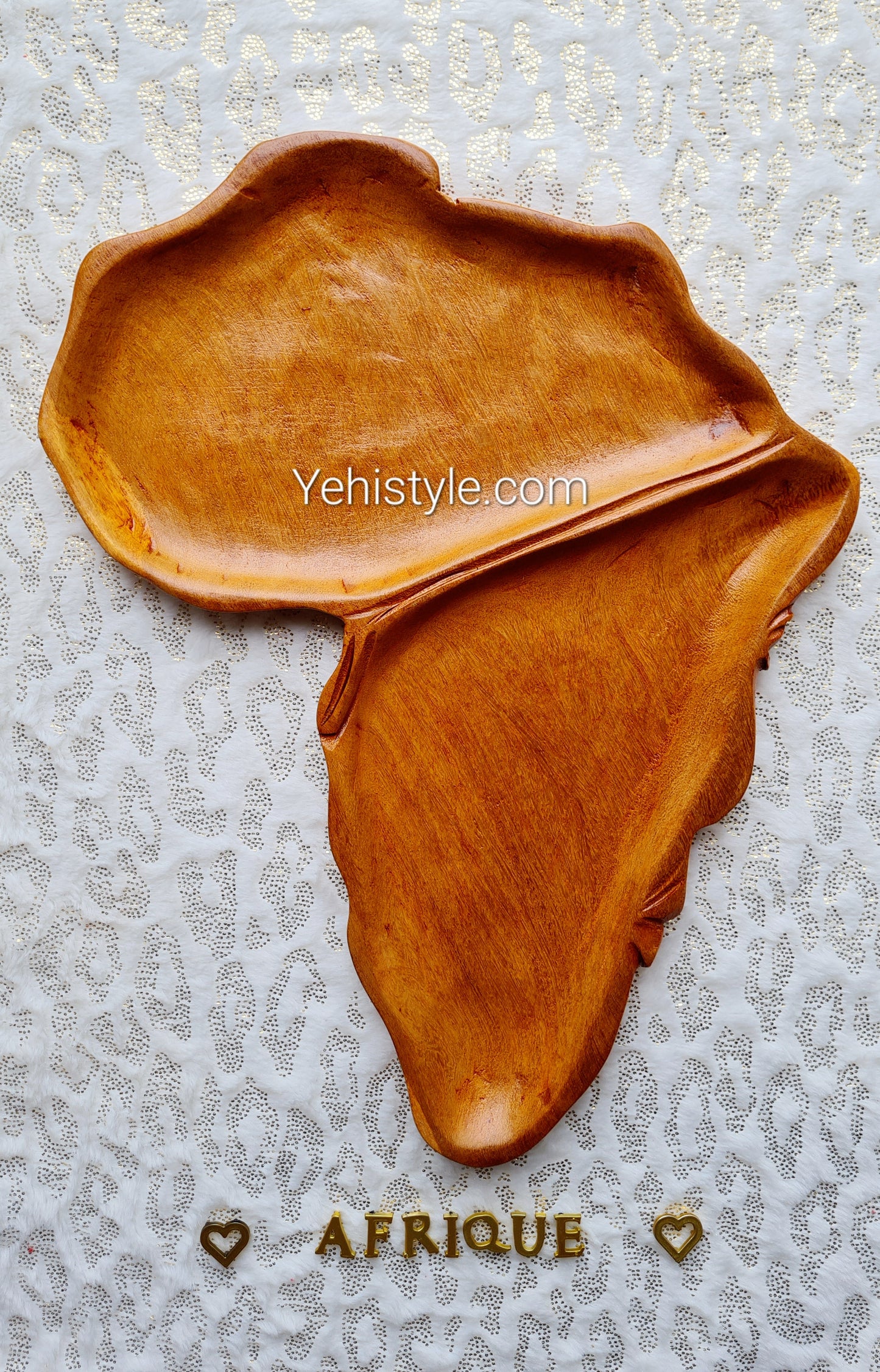 Assiette en bois Afrique - Visage Sculpté