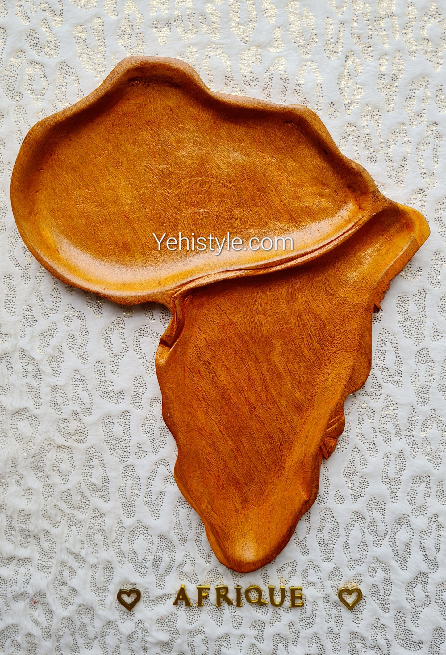 Assiette en bois Afrique - Visage Sculpté