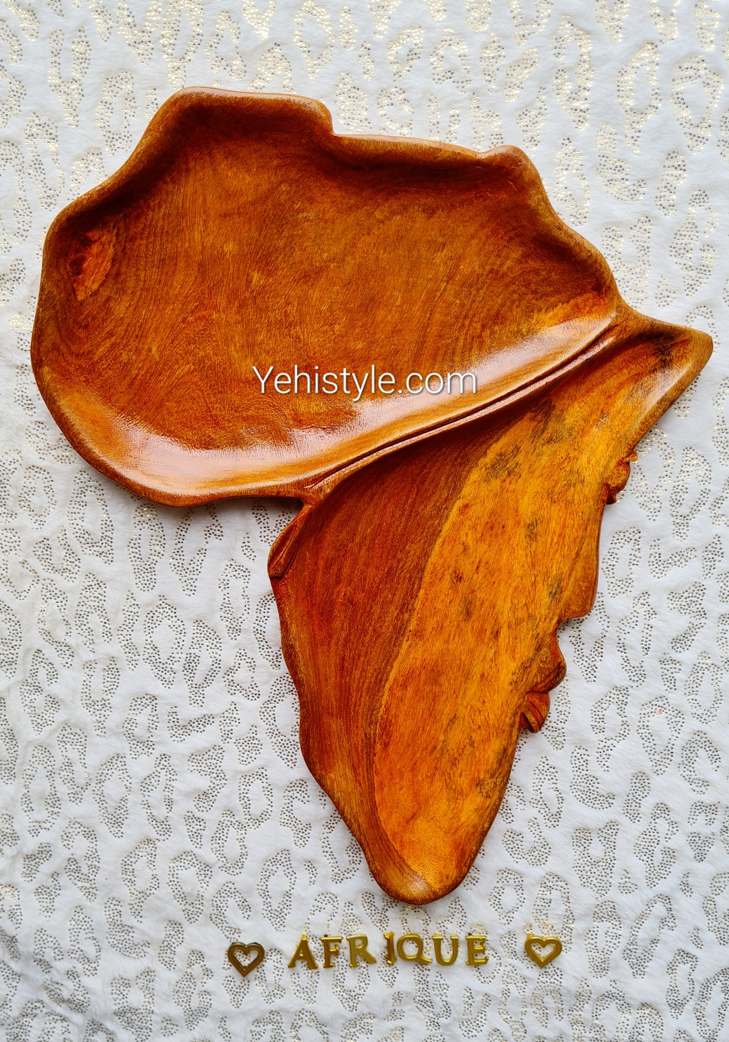 Assiette en bois Afrique - Visage Sculpté