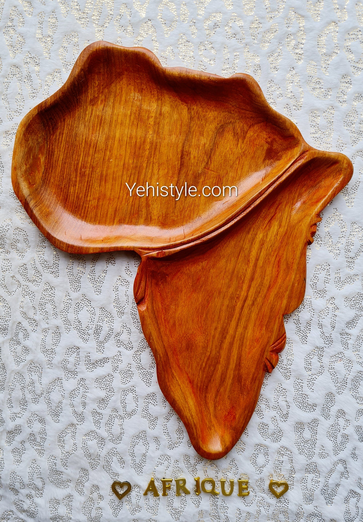 Assiette en bois Afrique - Visage Sculpté