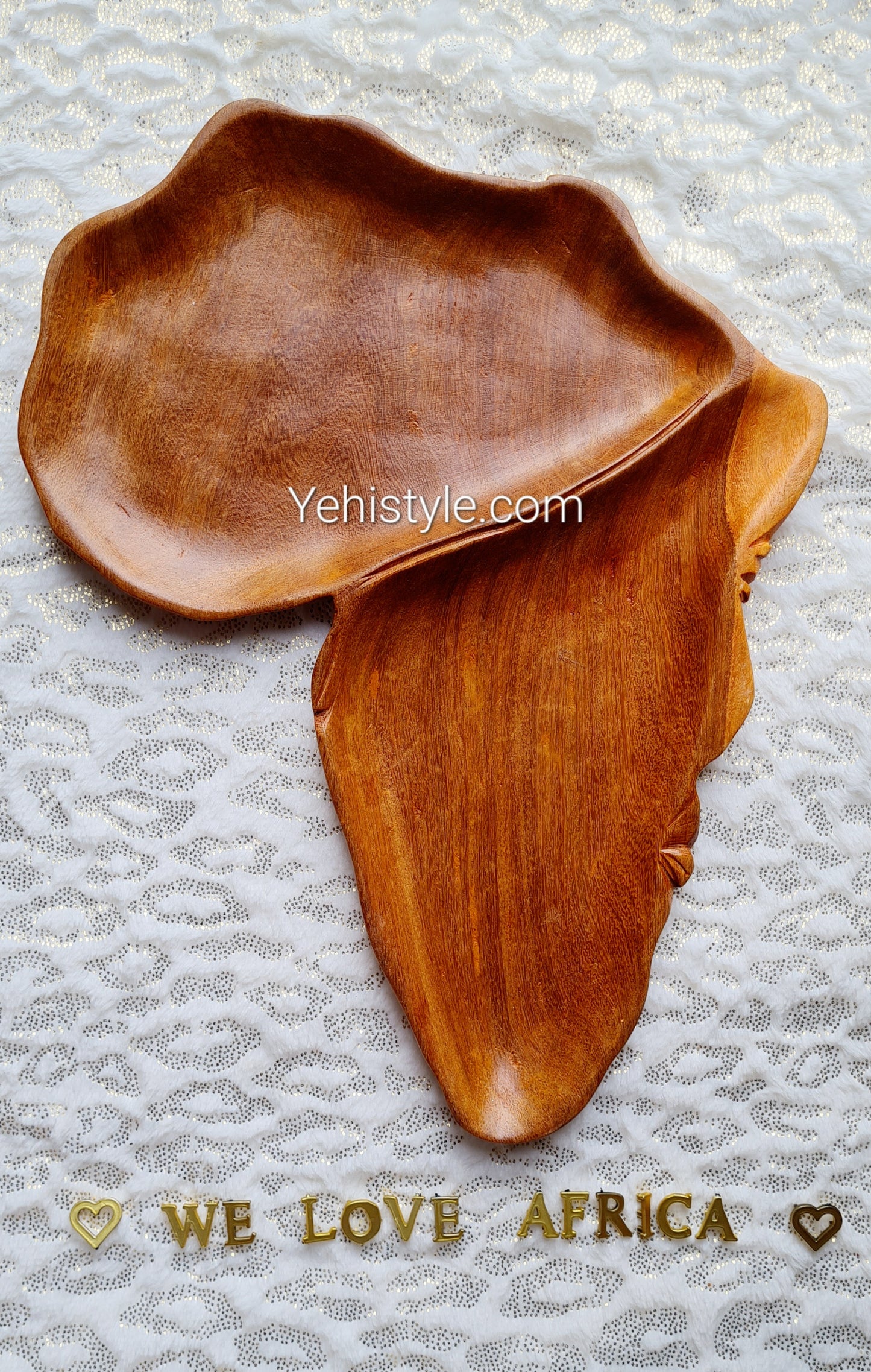 Assiette en bois Afrique - Visage Sculpté