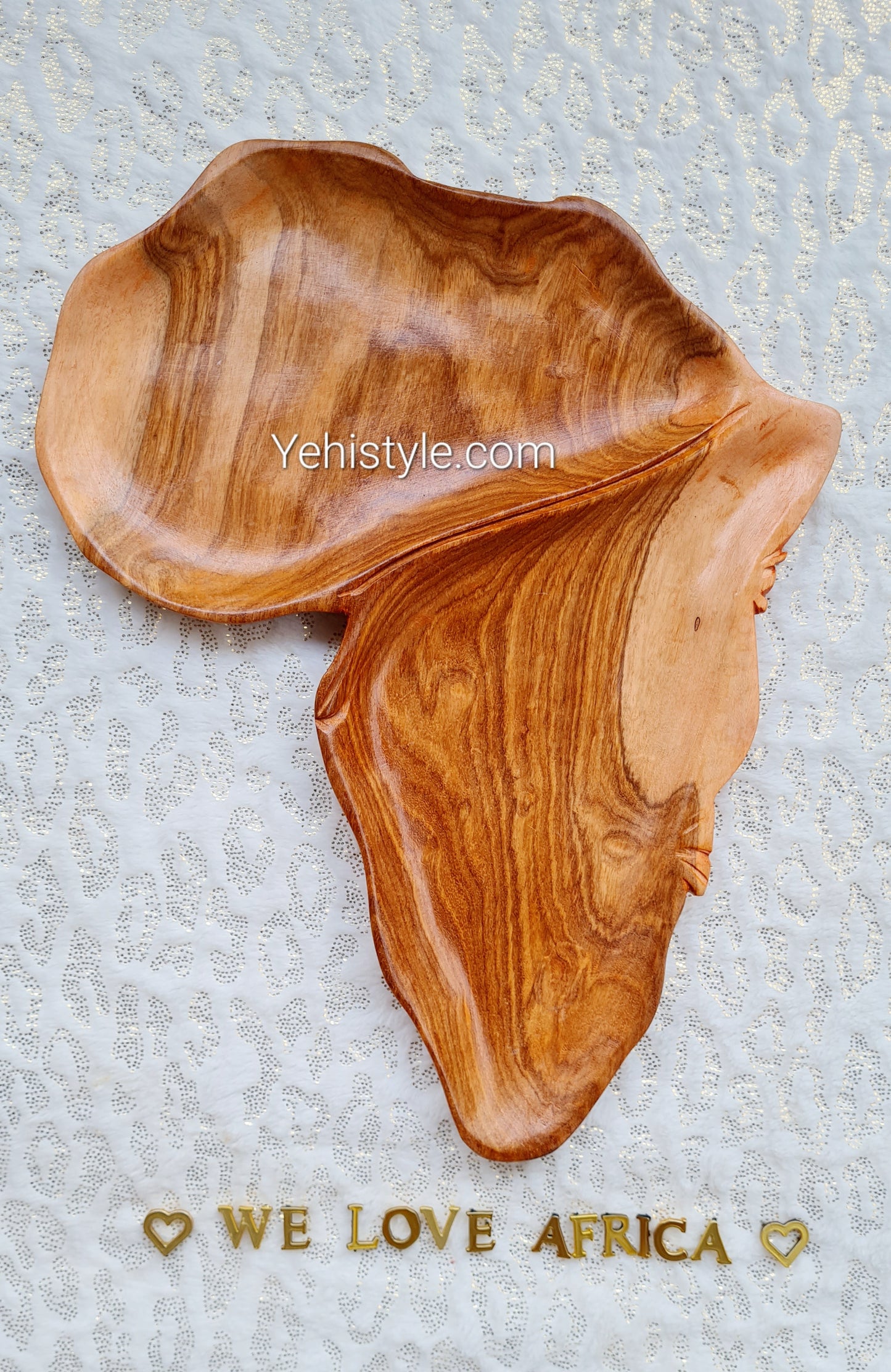 Assiette en bois Afrique - Visage Sculpté