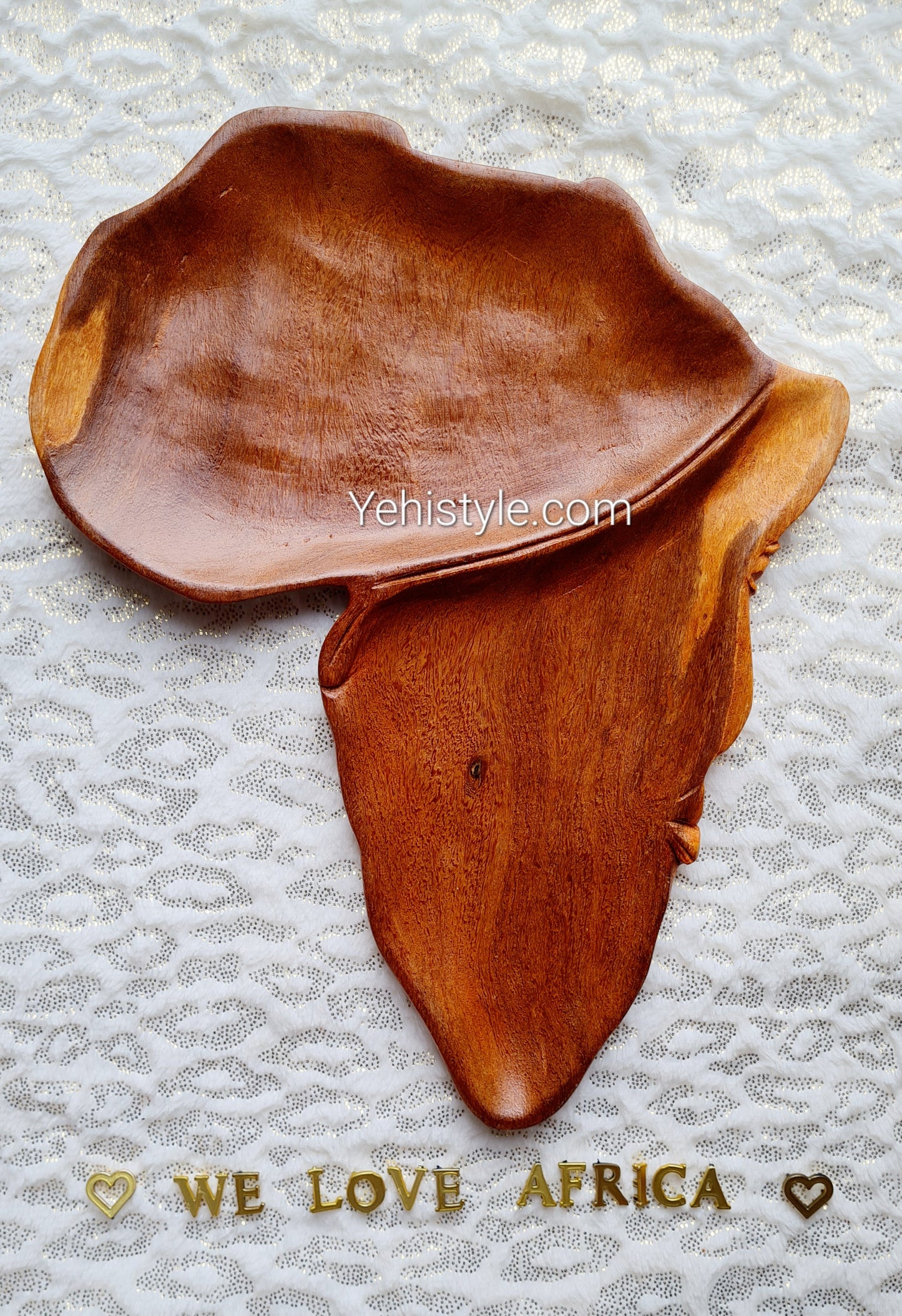Assiette en bois Afrique - Visage Sculpté