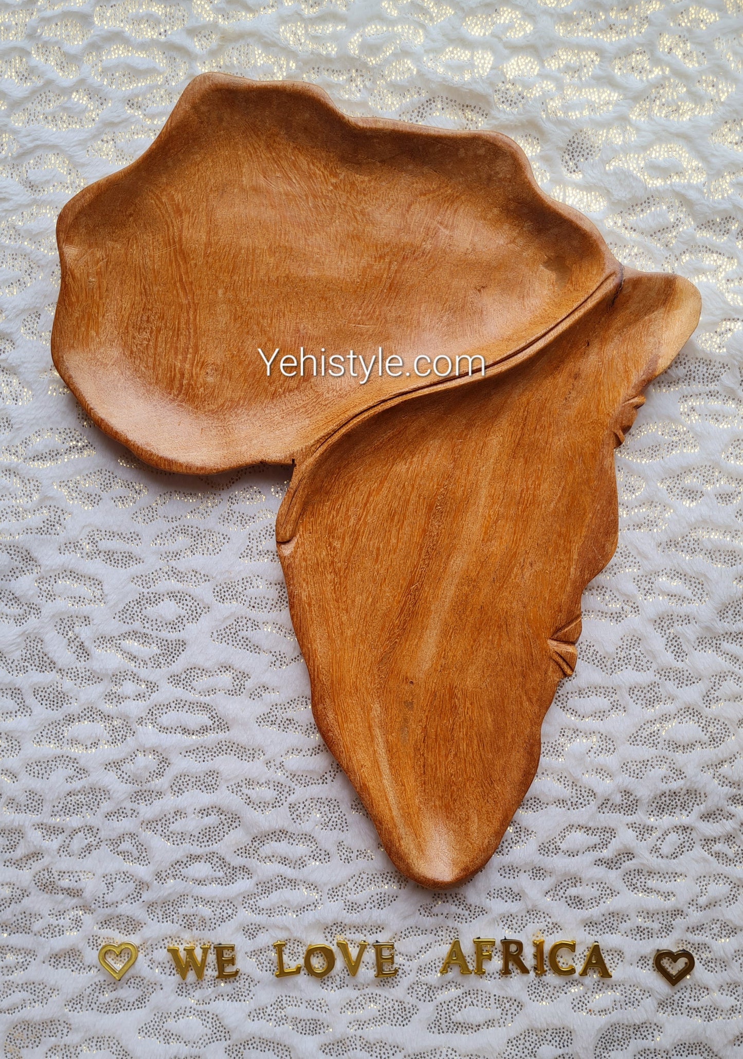 Assiette en bois Afrique - Visage Sculpté