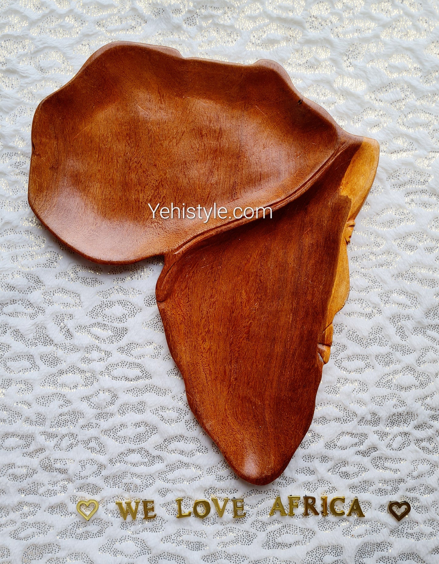 Assiette en bois Afrique - Visage Sculpté