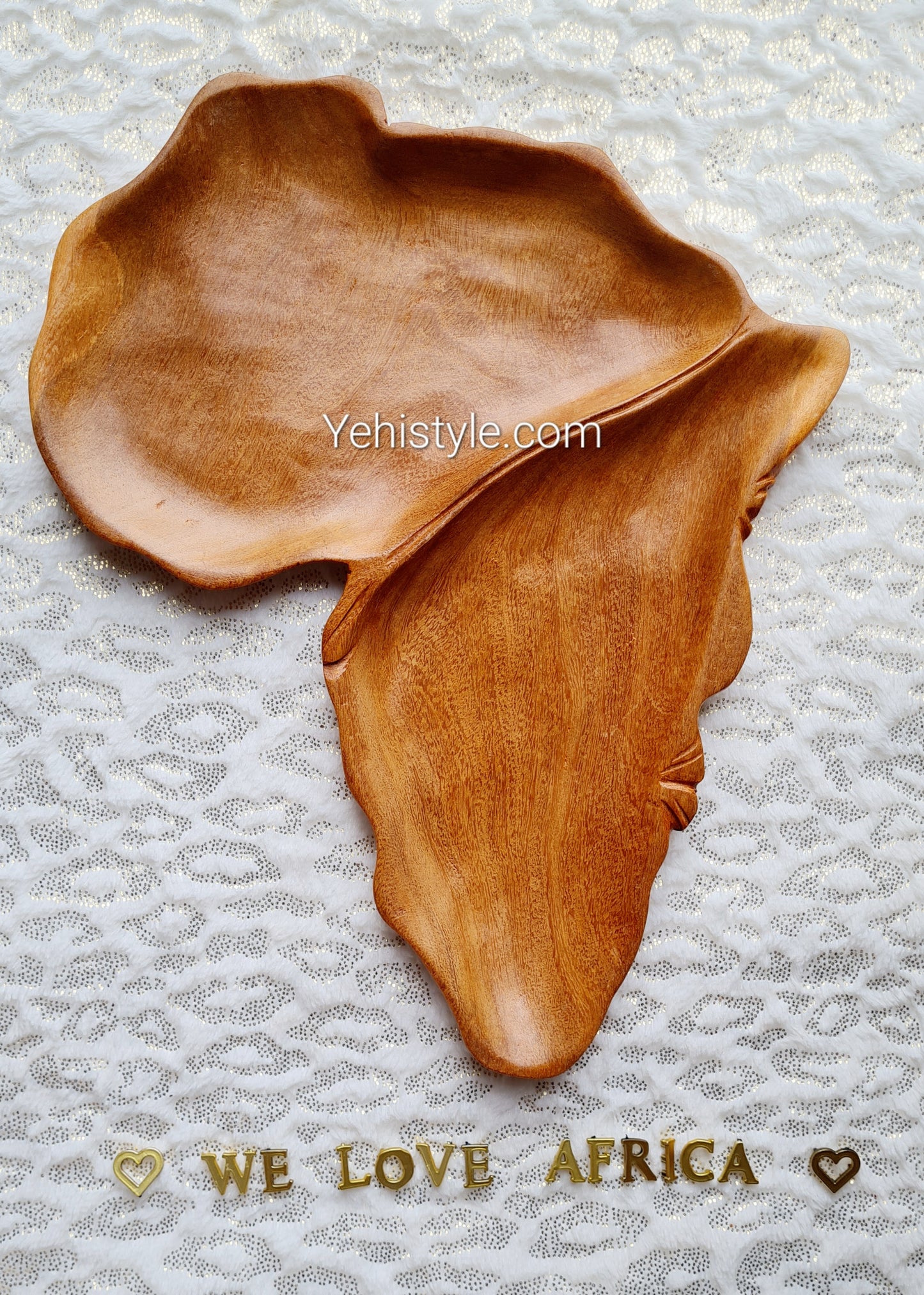 Assiette en bois Afrique - Visage Sculpté