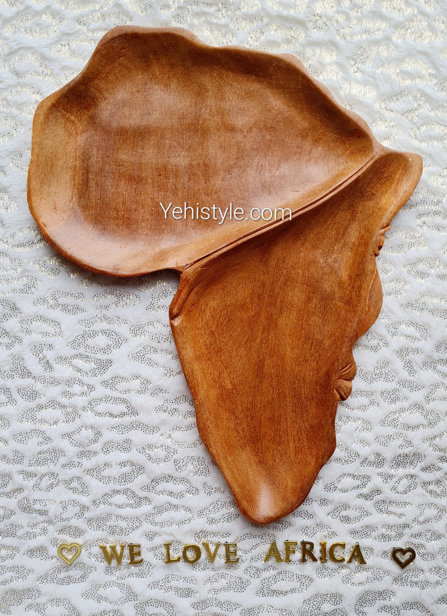 Assiette en bois Afrique - Visage Sculpté