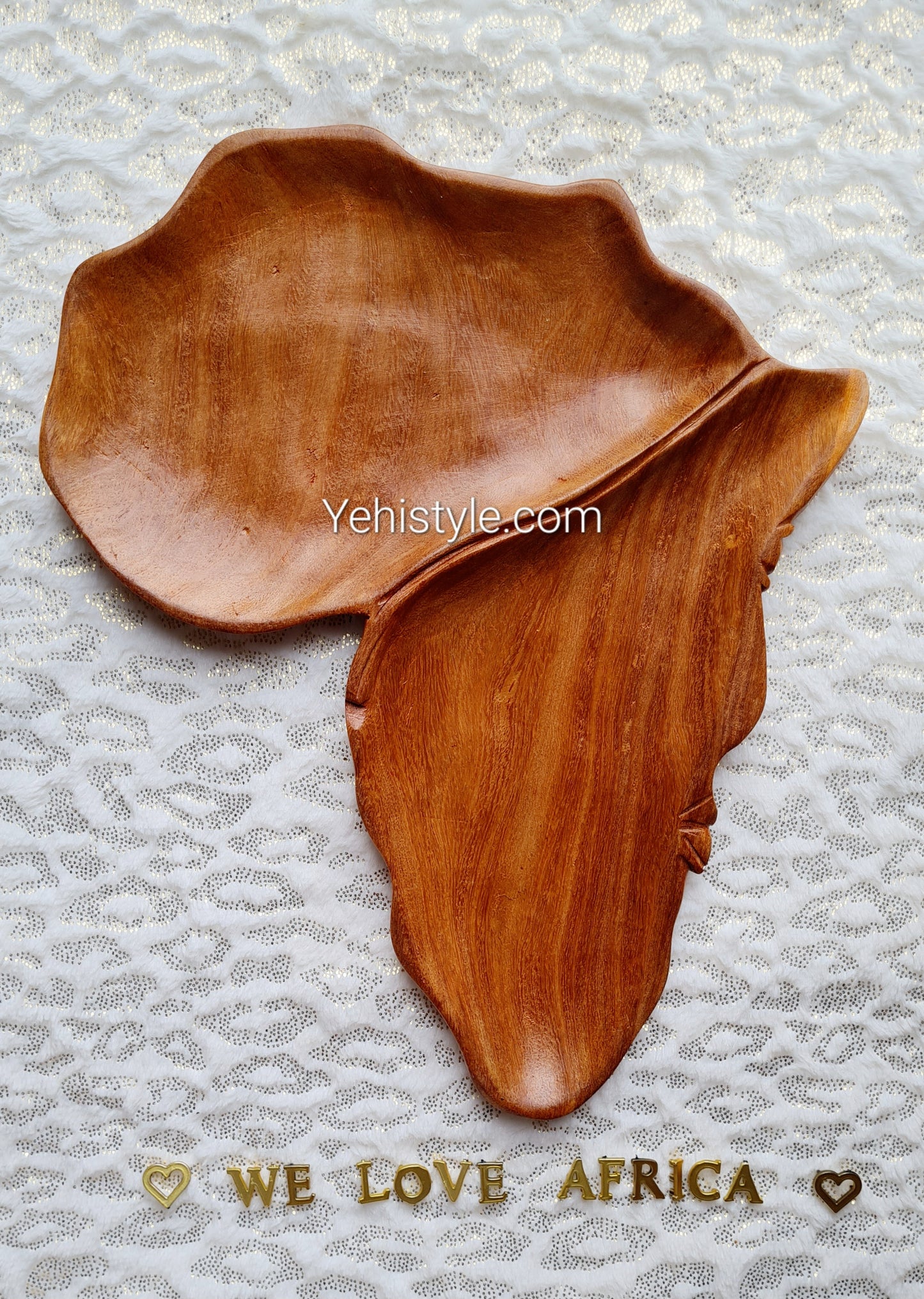Assiette en bois Afrique - Visage Sculpté