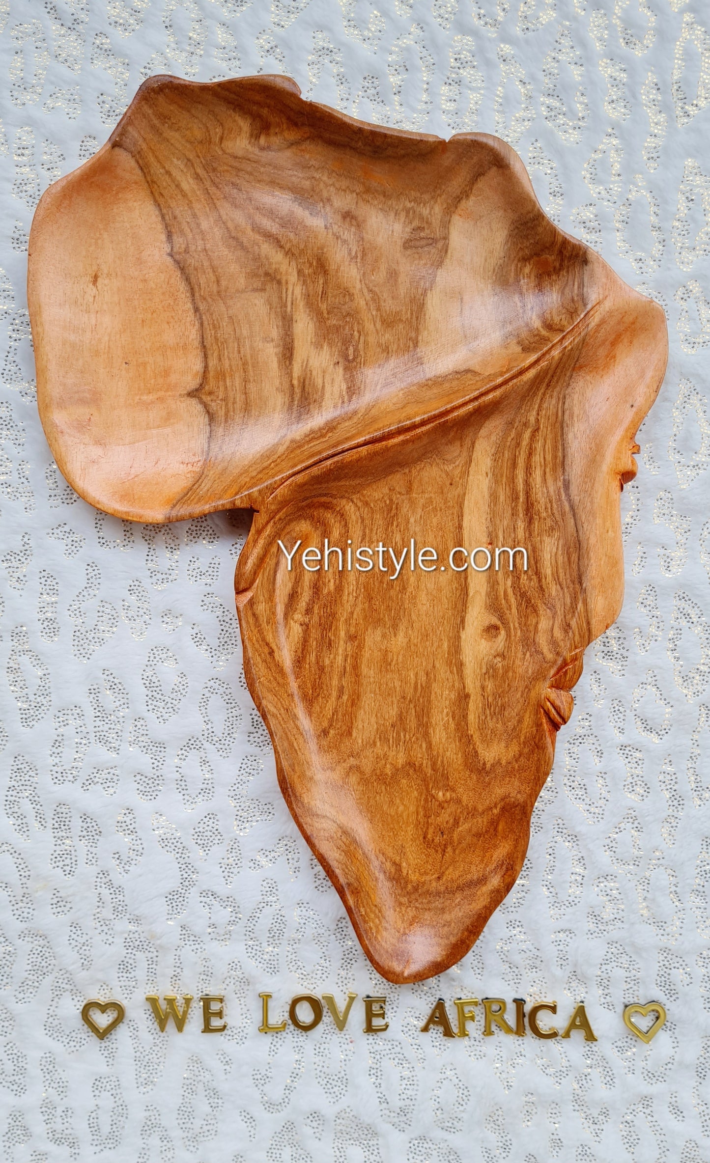 Assiette en bois Afrique - Visage Sculpté