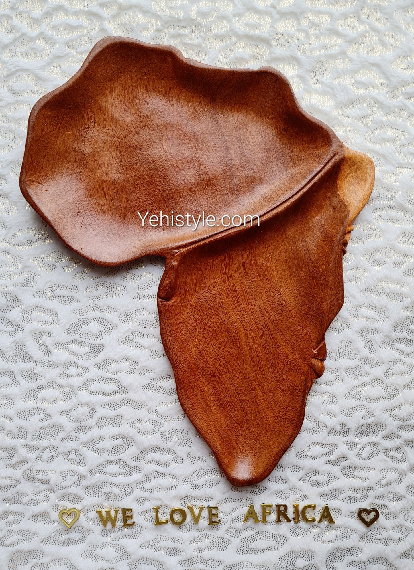 Assiette en bois Afrique - Visage Sculpté