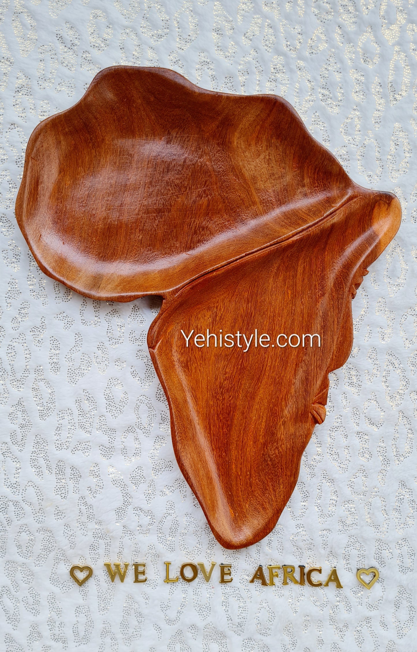 Assiette en bois Afrique - Visage Sculpté