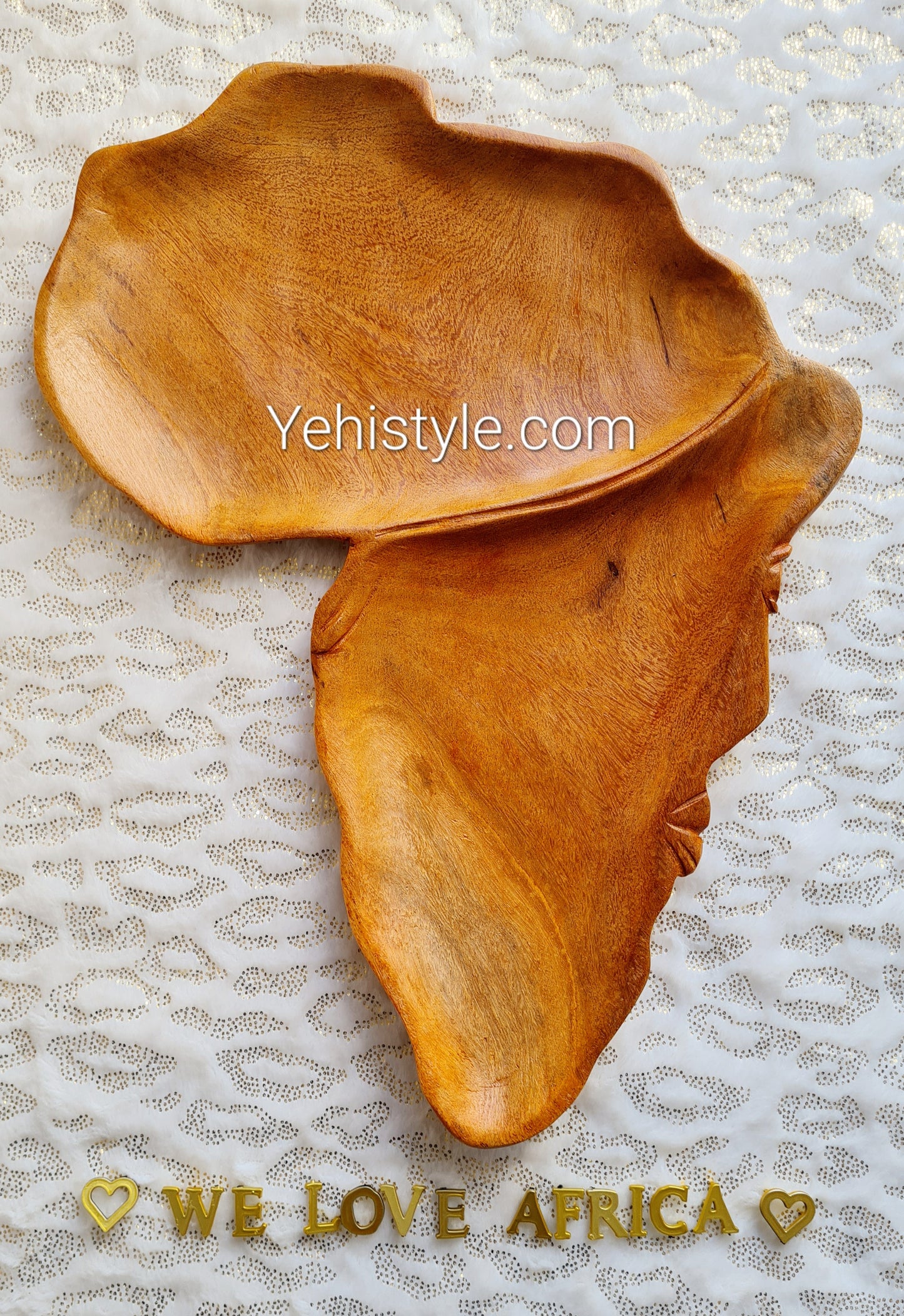 Assiette en bois Afrique - Visage Sculpté