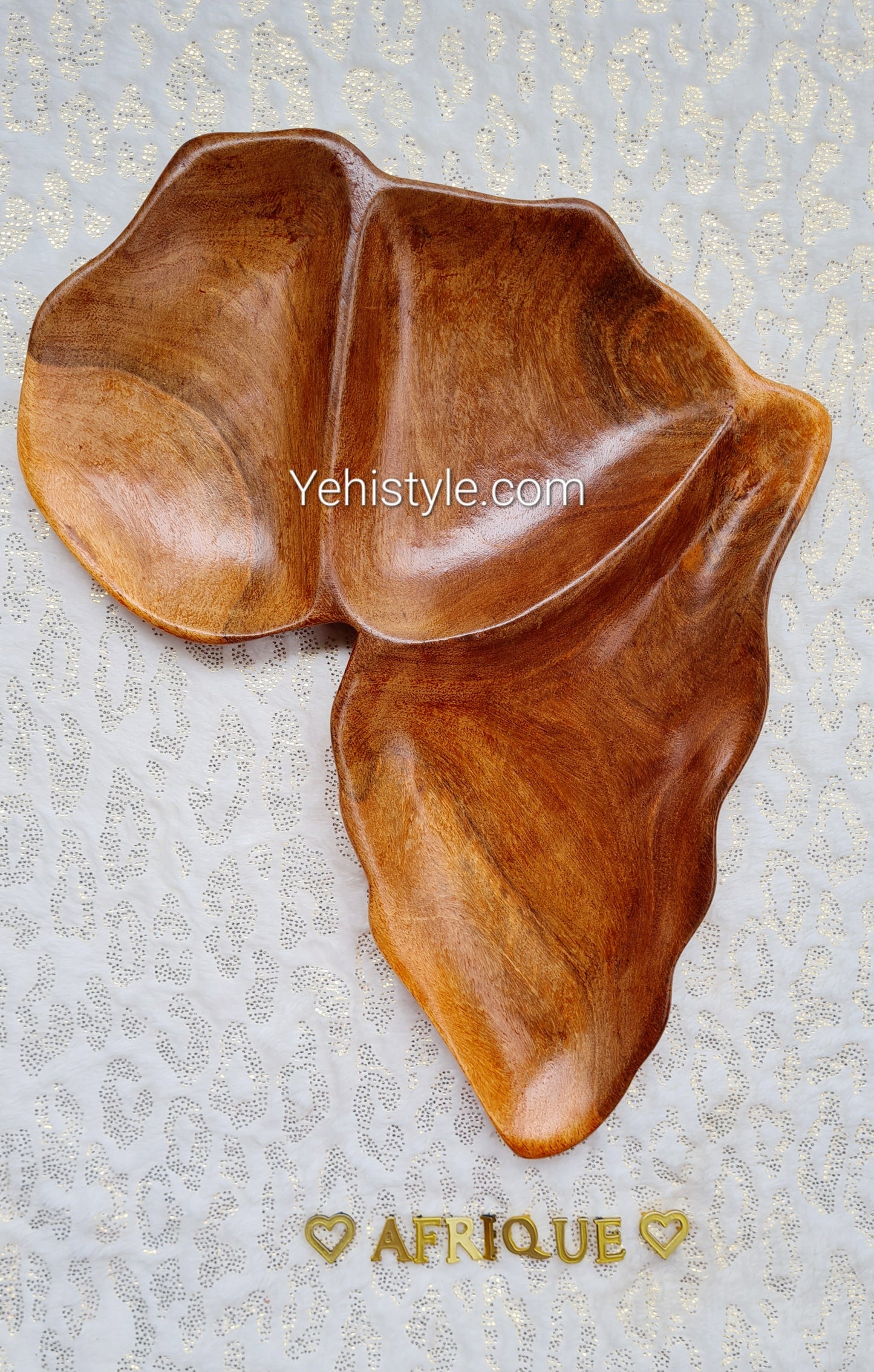 Assiette en bois Afrique - 3 compartiments