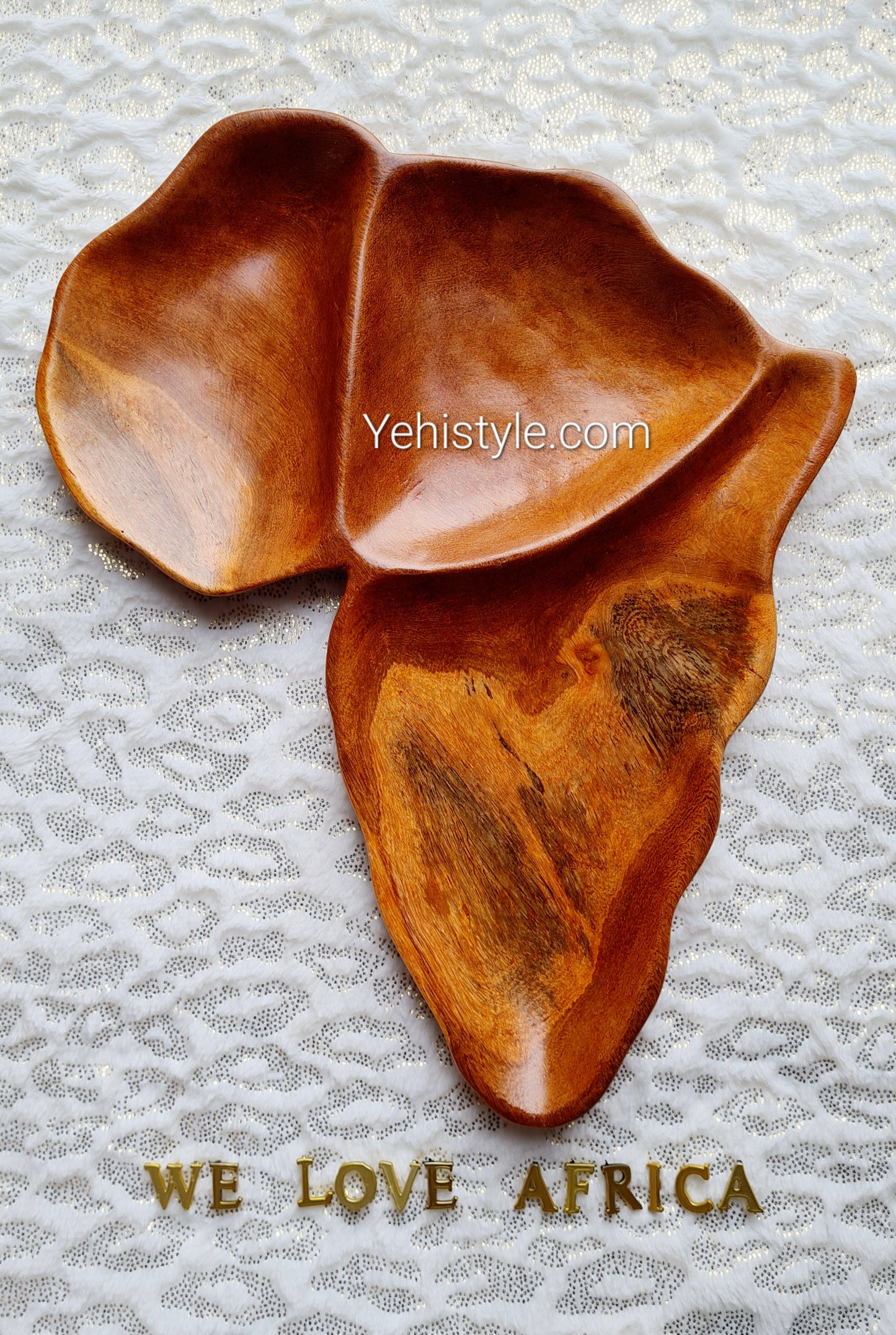 Assiette en bois Afrique - 3 compartiments