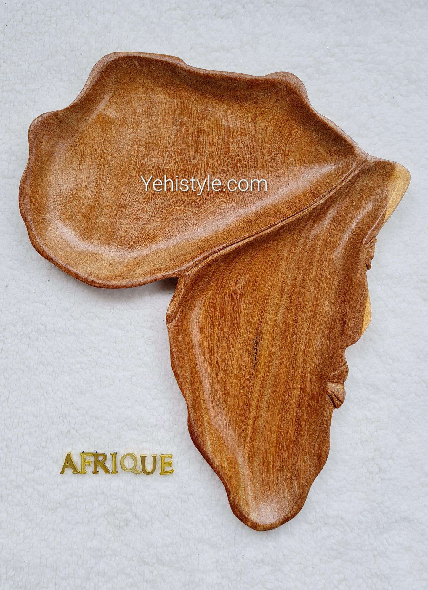 Assiette en bois Afrique - Visage Sculpté