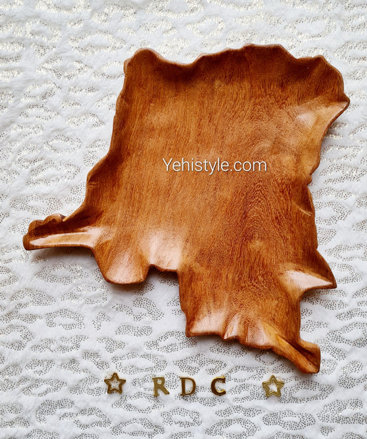 Assiette en bois Congo Kinshasa