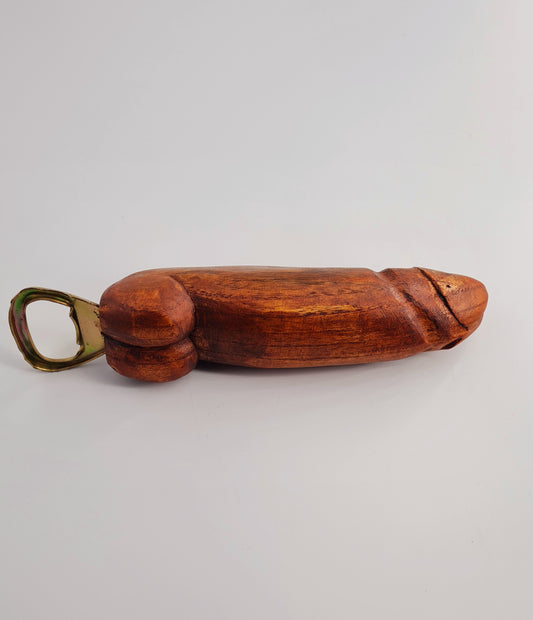 Décapsuleur en bois en forme de phallus