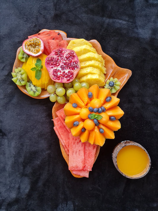 Assiette en bois Afrique - 3 compartiments