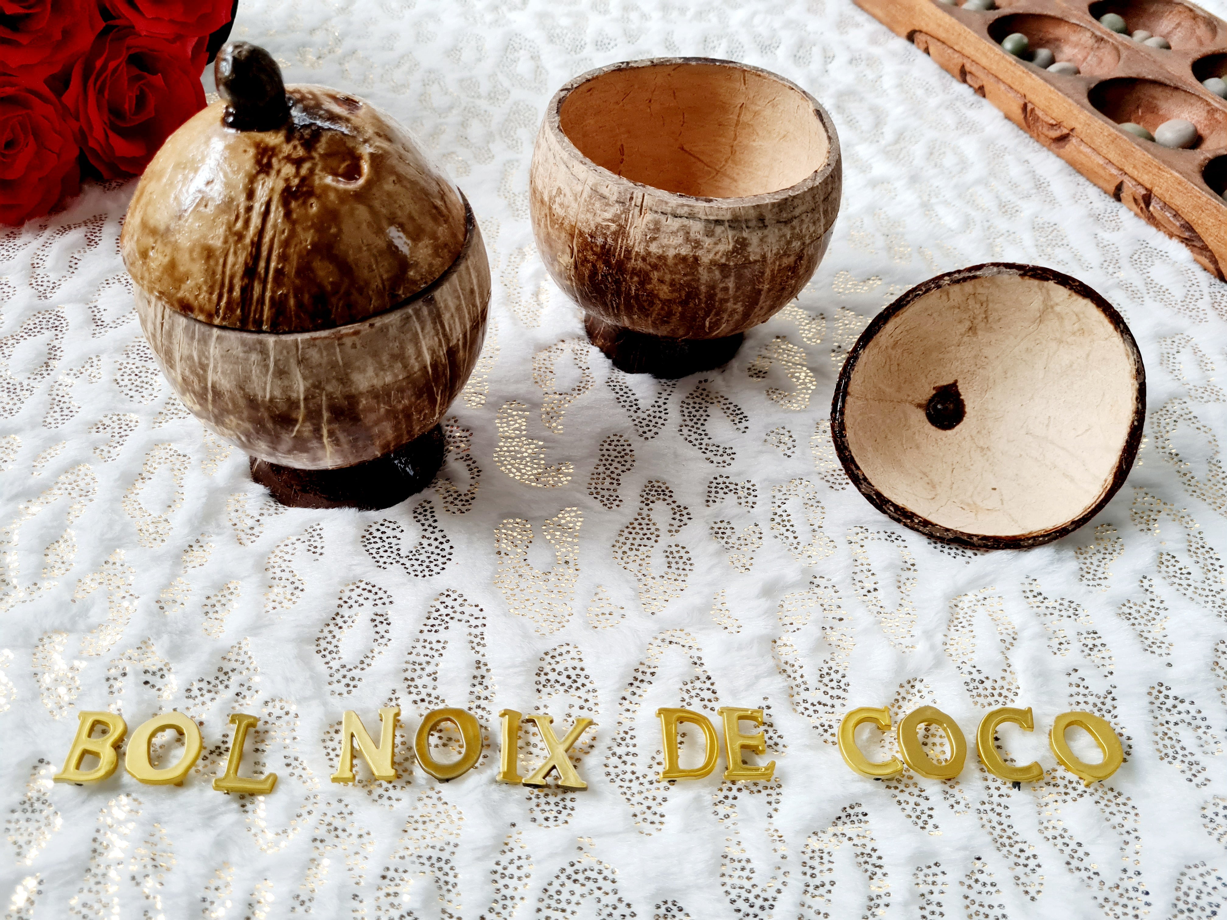 Lot De 3 Bols En Noix De Coco Colorés Noya - Diamètre 14 Cm - Écologiques Et Faits Main
