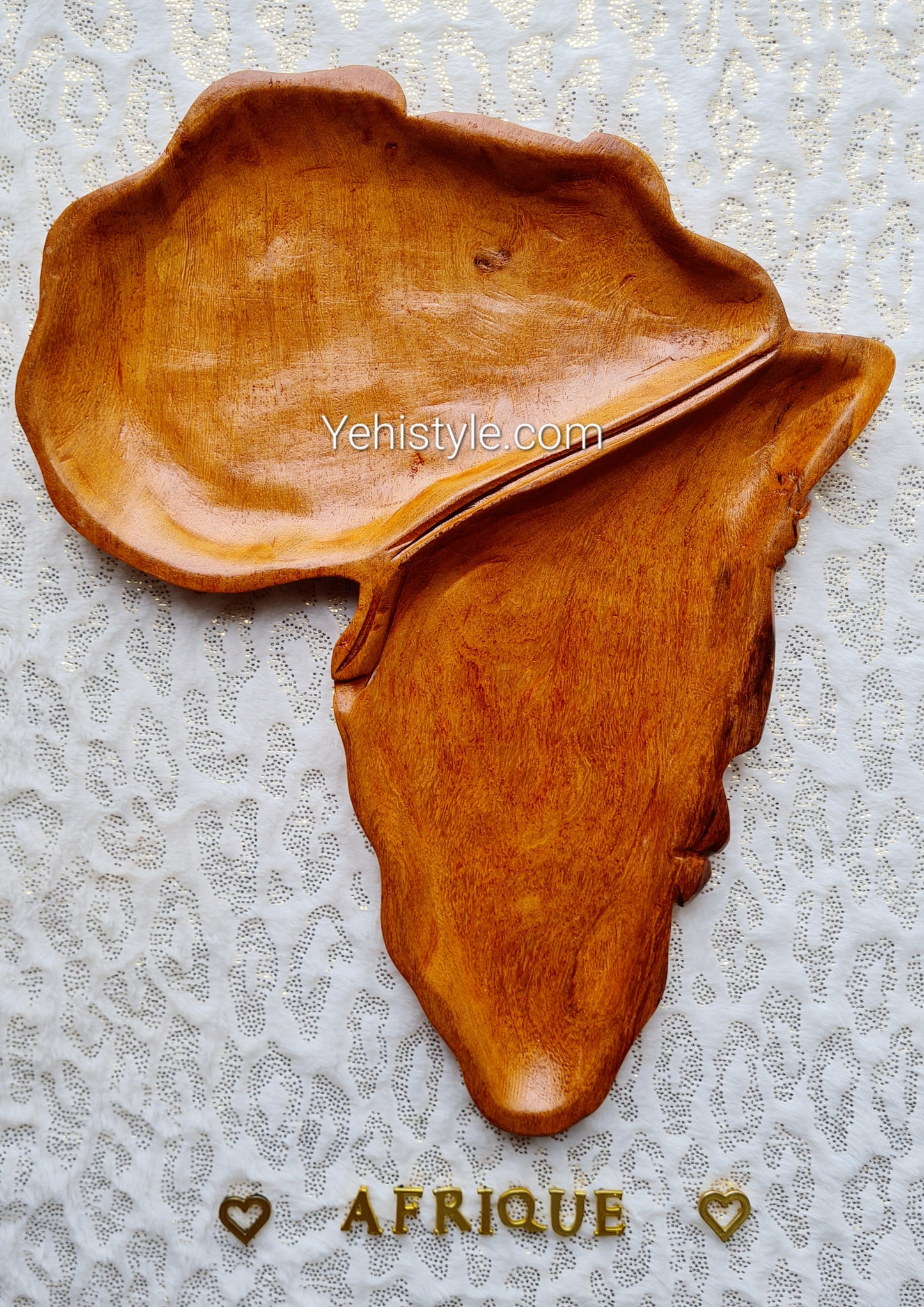 Assiette en bois Afrique - Visage Sculpté